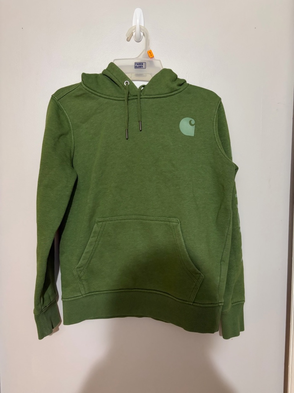Carhartt Green Pullover Hoodie with Logo